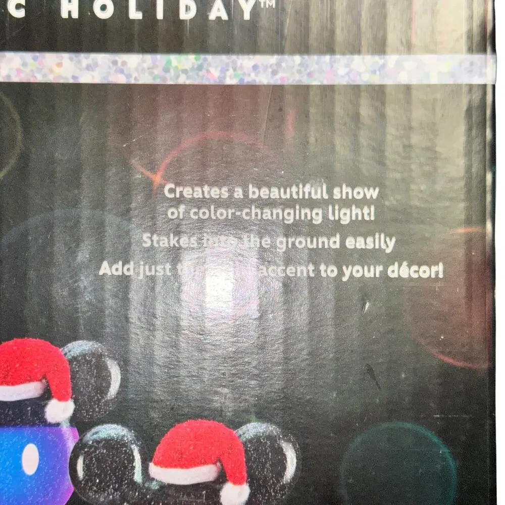 Disney Magic Holiday Mickey Mouse Colormotion LED Pathway Stakes Tested